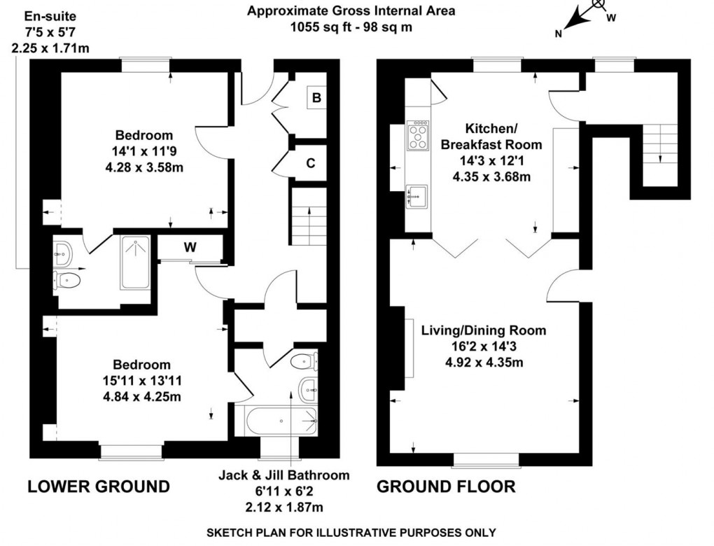 Floorplan for Oriel Road, Cheltenham GL50 1XN