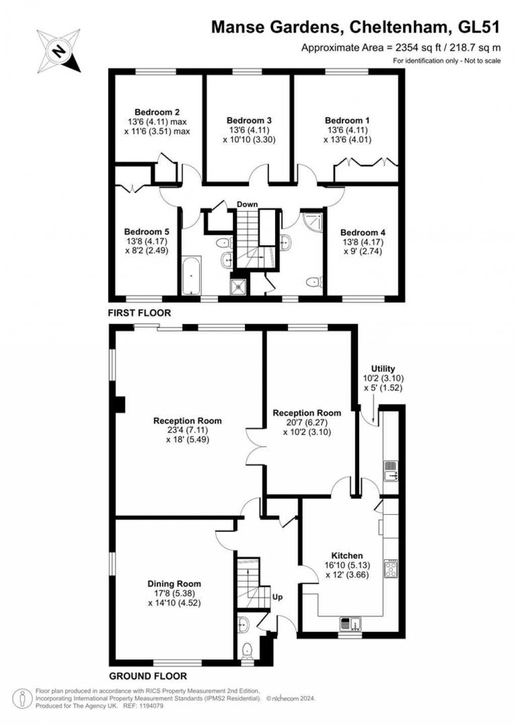 Floorplan for Manse Gardens, Cheltenham GL51 3BG